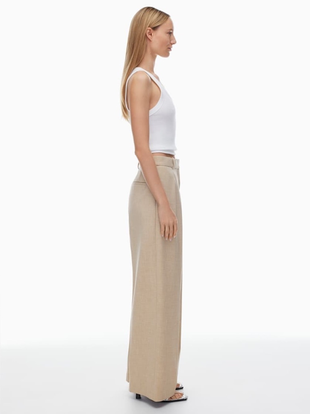 Wilfred effortless pants beige cream tone size 2 inseam 32” tall trousers